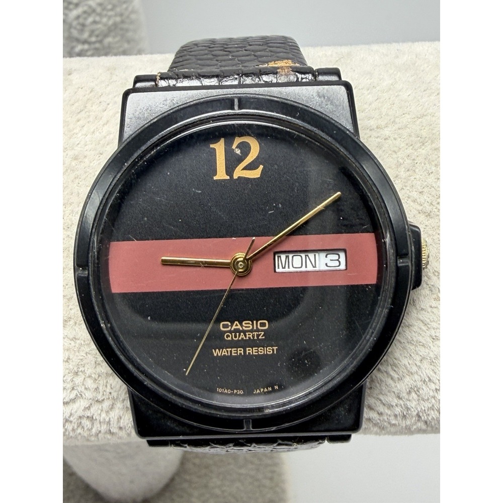 Casio MQ-66 New Battery Mens Watch 34MM 7.75" Leather Band Vintage Rare‎
